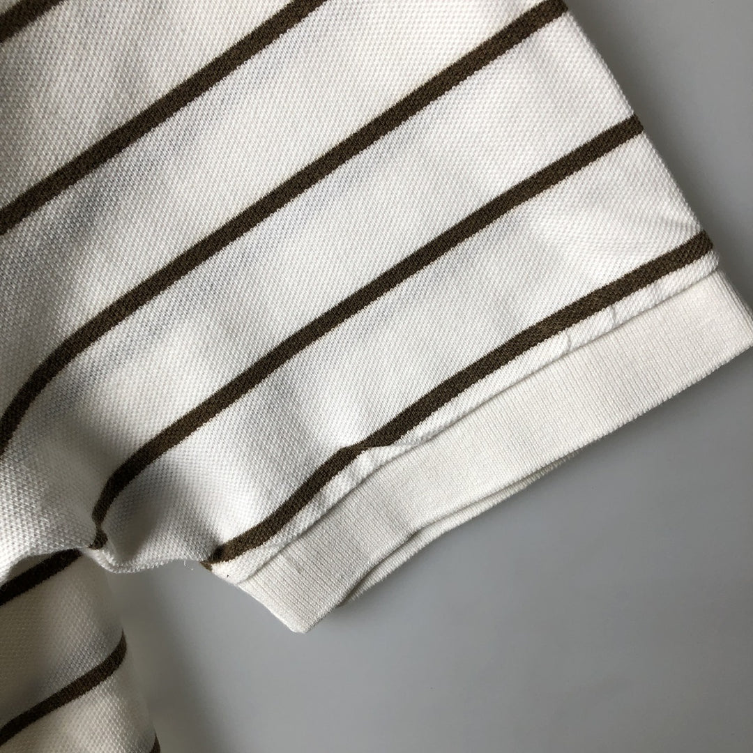 Ralph Lauren POLO by Ralph Lauren short sleeve striped polo shirt, men's size L cotton white type Vintage Second Hand