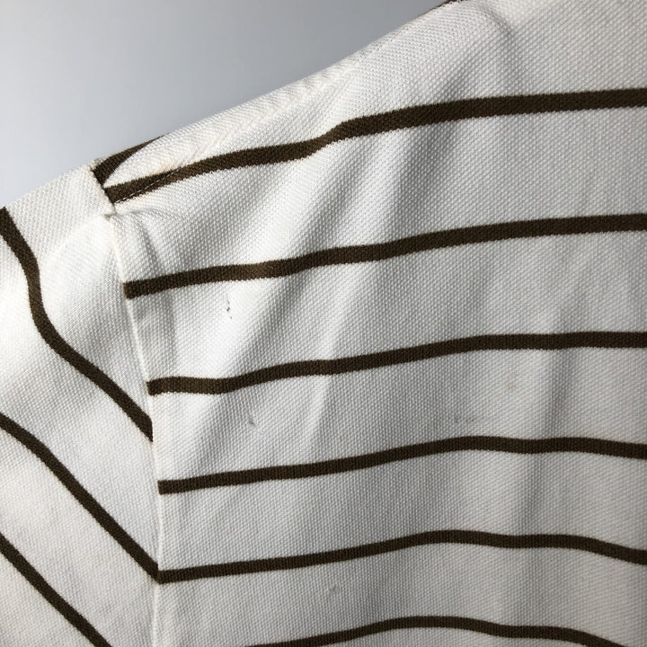 Ralph Lauren POLO by Ralph Lauren short sleeve striped polo shirt, men's size L cotton white type Vintage Second Hand