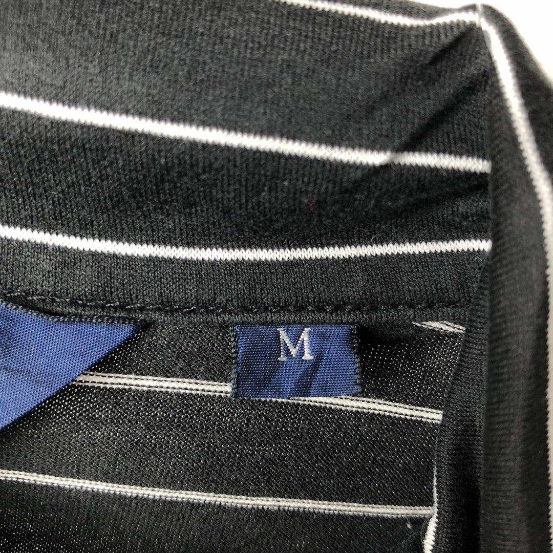 Ralph Lauren POLO GOLF Polo Golf short sleeve striped polo shirt men's size M Pima Cotton black type Vintage Second Hand