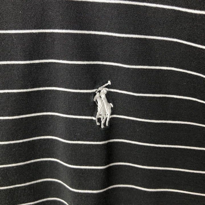 Ralph Lauren POLO GOLF Polo Golf short sleeve striped polo shirt men's size M Pima Cotton black type Vintage Second Hand