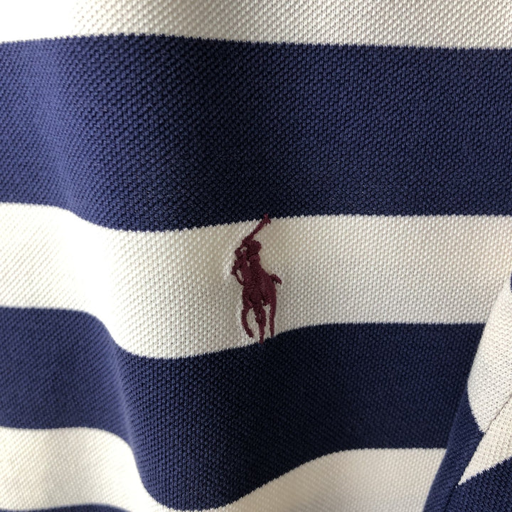 Ralph Lauren POLO GOLF Short Sleeve Striped Polo Shirt Men's Size L cotton navy blue type Vintage Second Hand