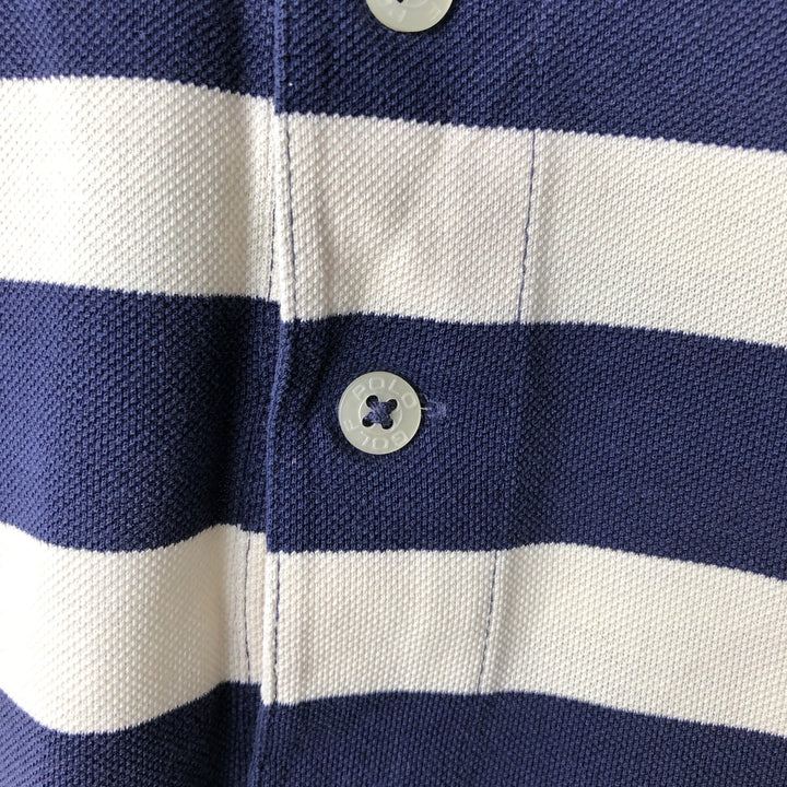 Ralph Lauren POLO GOLF Short Sleeve Striped Polo Shirt Men's Size L cotton navy blue type Vintage Second Hand