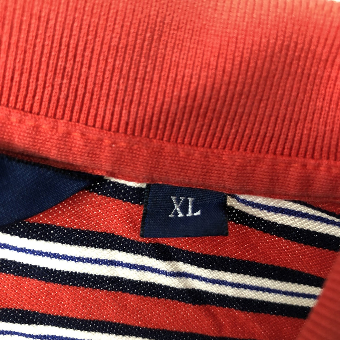 Ralph Lauren POLO GOLF Short Sleeve Striped Polo Shirt Men's XL Pima Cotton orange type Vintage Second Hand