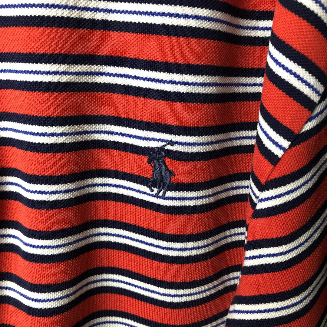 Ralph Lauren POLO GOLF Short Sleeve Striped Polo Shirt Men's XL Pima Cotton orange type Vintage Second Hand
