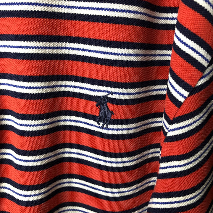 Ralph Lauren POLO GOLF Short Sleeve Striped Polo Shirt Men's XL Pima Cotton orange type Vintage Second Hand