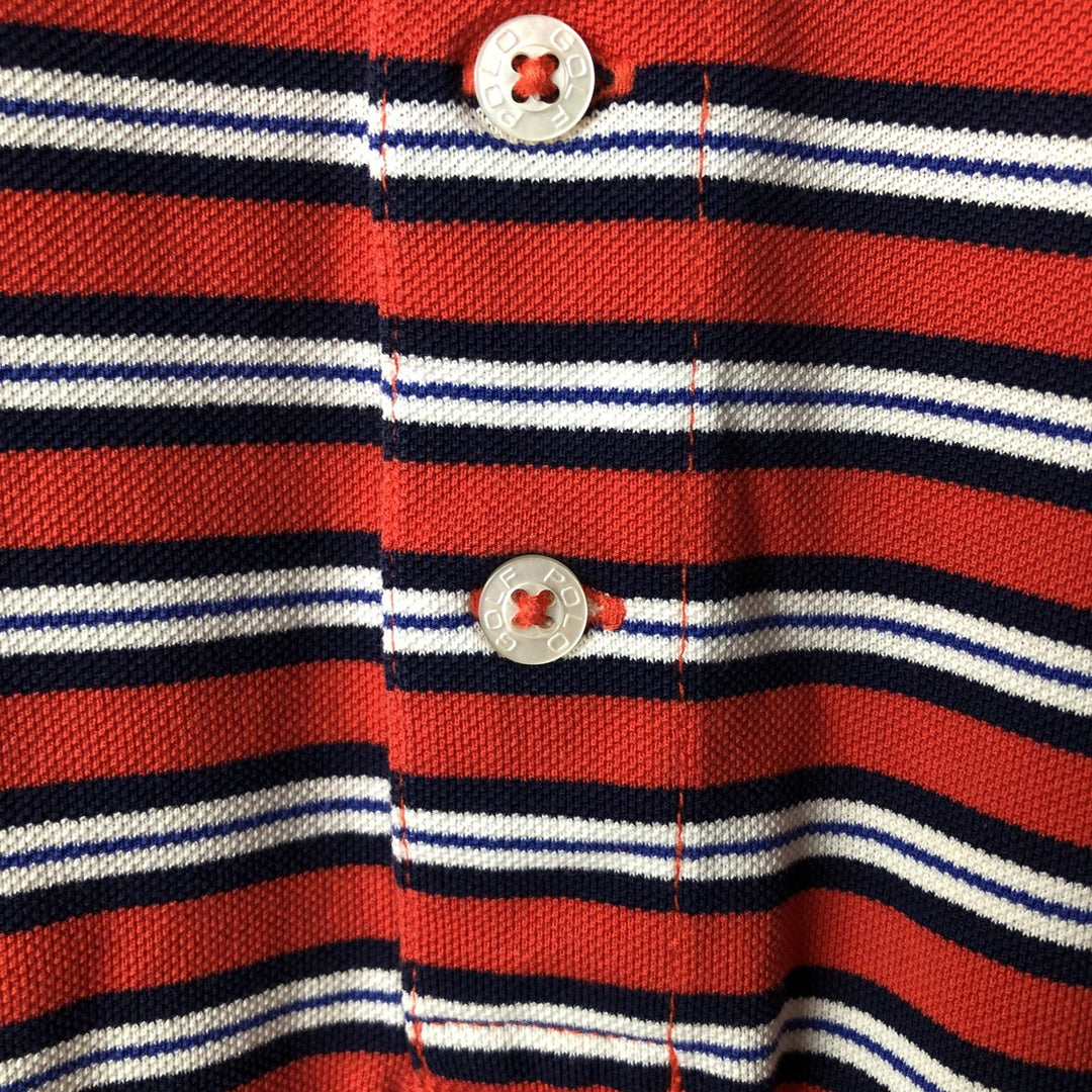 Ralph Lauren POLO GOLF Short Sleeve Striped Polo Shirt Men's XL Pima Cotton orange type Vintage Second Hand