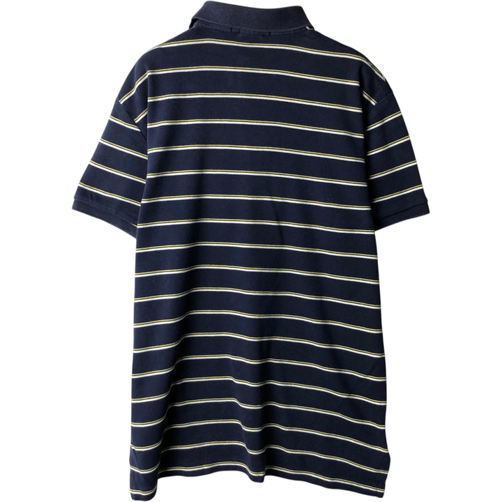 Ralph Lauren POLO by Ralph Lauren COSTOME FIT Short-Sleeve Striped Polo Shirt, Men's Size S (approx.) cotton navy blue type Vintage Second Hand