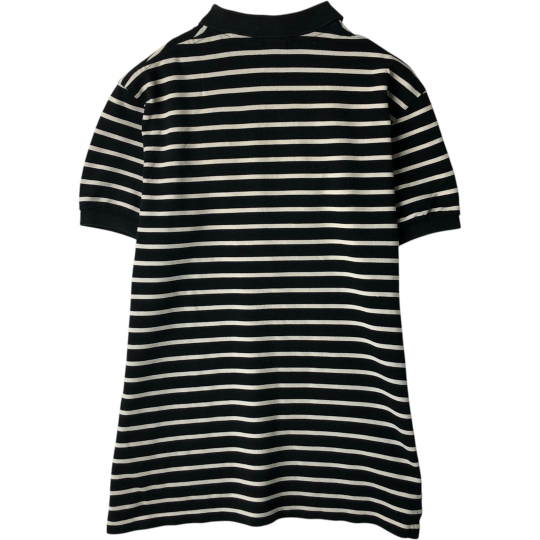 Ralph Lauren POLO by Ralph Lauren Striped Pattern Short Sleeve Polo Shirt Men's Size L cotton black type Vintage Second Hand