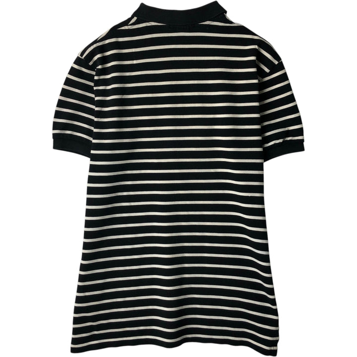 Ralph Lauren POLO by Ralph Lauren Striped Pattern Short Sleeve Polo Shirt Men's Size L cotton black type Vintage Second Hand