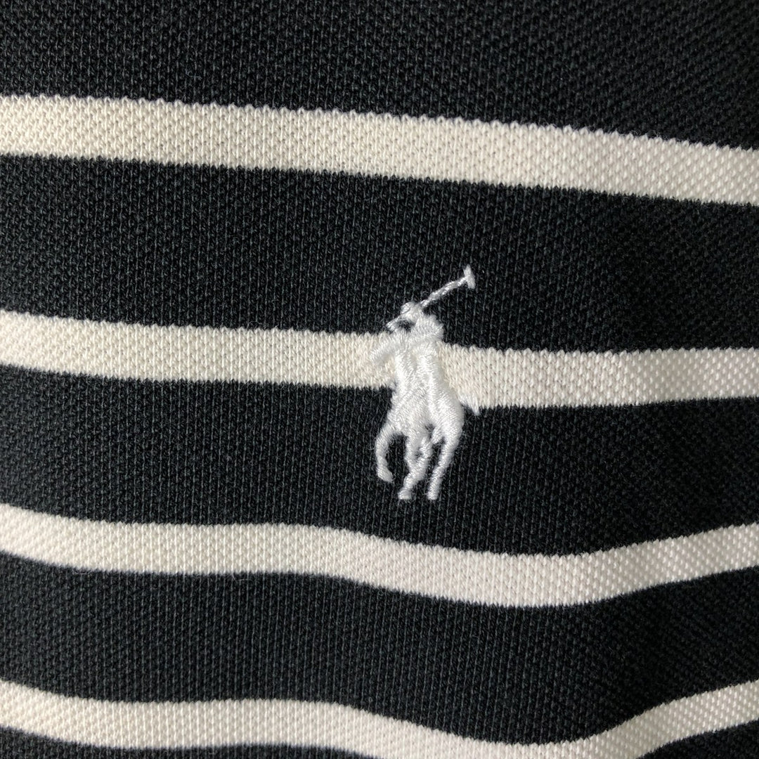 Ralph Lauren POLO by Ralph Lauren Striped Pattern Short Sleeve Polo Shirt Men's Size L cotton black type Vintage Second Hand