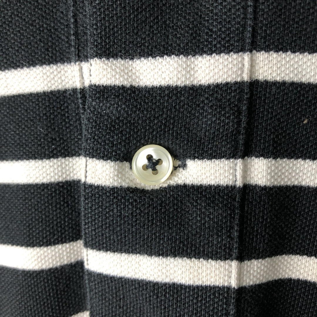 Ralph Lauren POLO by Ralph Lauren Striped Pattern Short Sleeve Polo Shirt Men's Size L cotton black type Vintage Second Hand