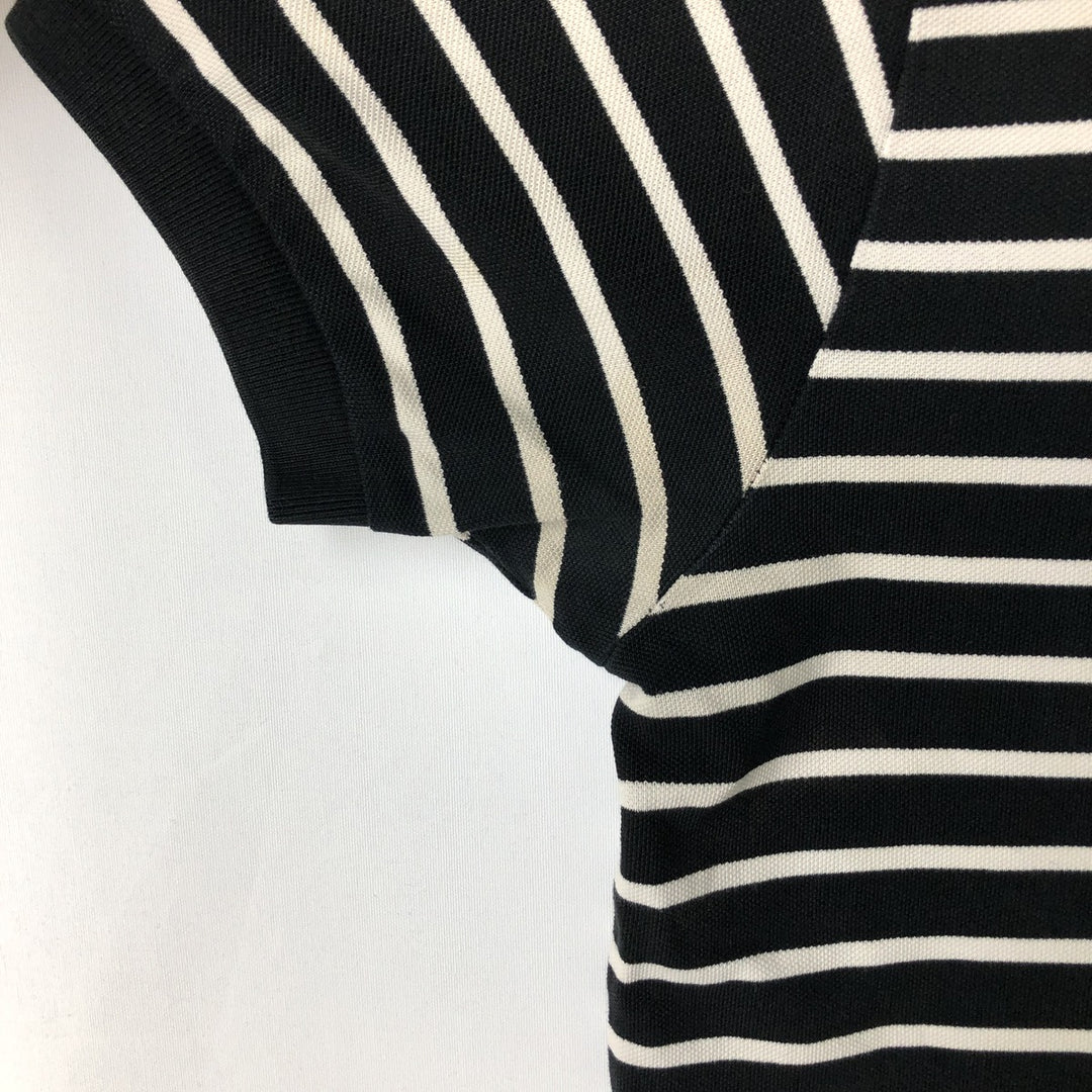 Ralph Lauren POLO by Ralph Lauren Striped Pattern Short Sleeve Polo Shirt Men's Size L cotton black type Vintage Second Hand