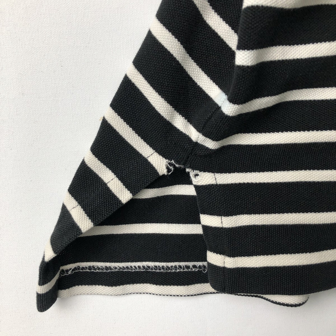 Ralph Lauren POLO by Ralph Lauren Striped Pattern Short Sleeve Polo Shirt Men's Size L cotton black type Vintage Second Hand