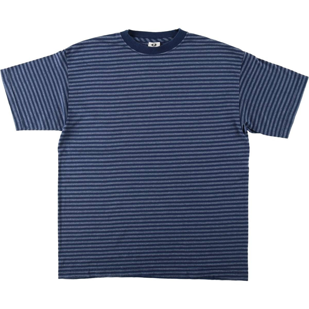 Arizona Jean Co. Short-Sleeve Striped T-Shirt, Men's Size L (approx.) cotton navy blue type Vintage Second Hand