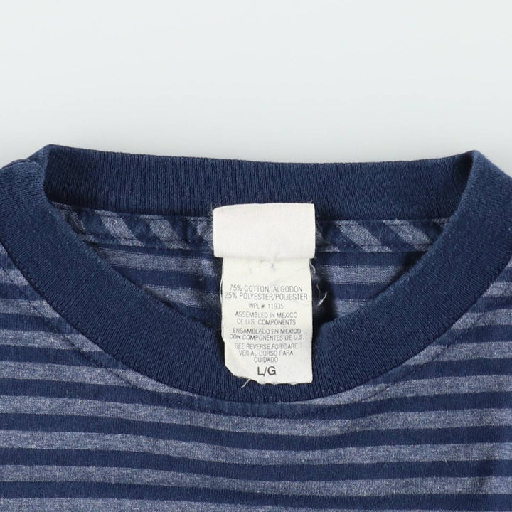 Arizona Jean Co. Short-Sleeve Striped T-Shirt, Men's Size L (approx.) cotton navy blue type Vintage Second Hand