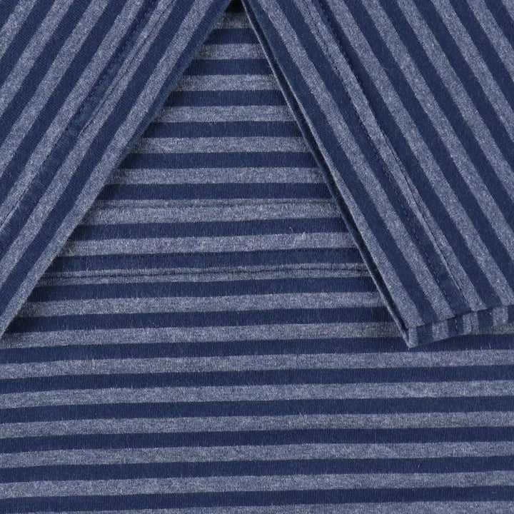 Arizona Jean Co. Short-Sleeve Striped T-Shirt, Men's Size L (approx.) cotton navy blue type Vintage Second Hand