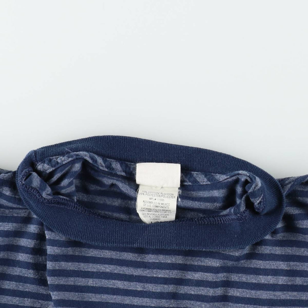 Arizona Jean Co. Short-Sleeve Striped T-Shirt, Men's Size L (approx.) cotton navy blue type Vintage Second Hand