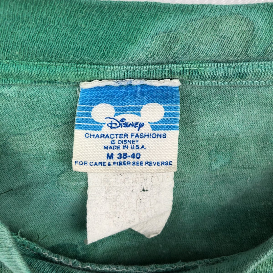 80'S Disney Tie-Dye T-Shirt, Made in USA, Men's Size M (Equivalent), Vintage cotton green type Vintage Second Hand