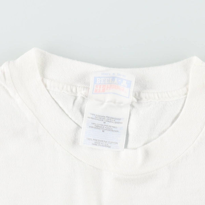 90'S Hanes BEEFY-T Printed T-shirt, Made in USA, Men's M, Vintage cotton white type Vintage Second Hand