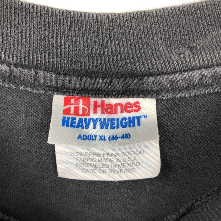 Hanes Print T-Shirt, Made in USA, Men's Size XL (approx.) cotton black type Vintage Second Hand
