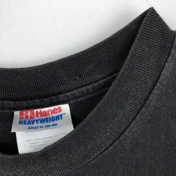 Hanes Print T-Shirt, Made in USA, Men's Size XL (approx.) cotton black type Vintage Second Hand