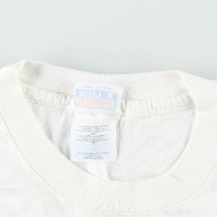 90'S Hanes BEEFY-T Printed T-shirt Made in USA Men's XL Vintage cotton white type Vintage Second Hand