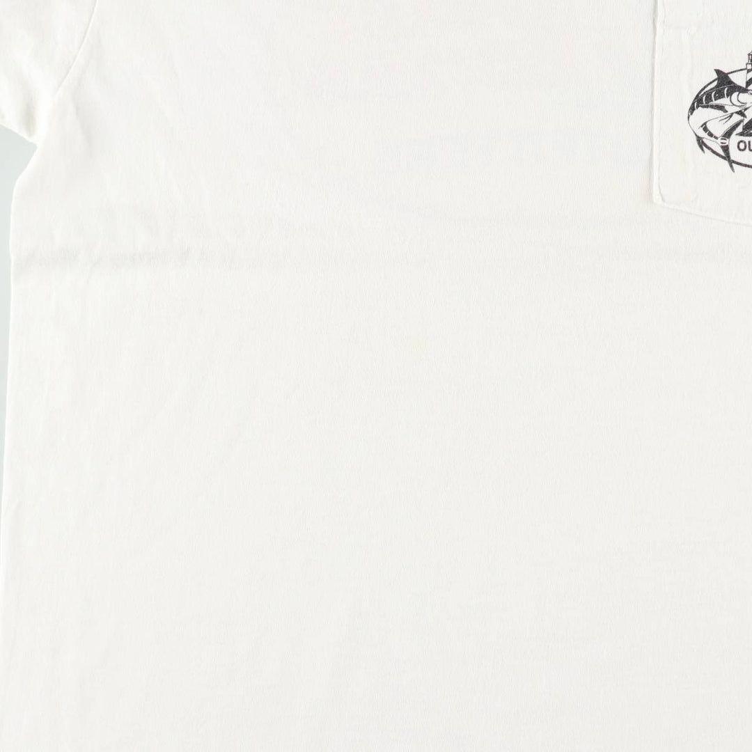 90'S Anvil Printed T-shirt, Made in USA, Men's L size, Vintage cotton white type Vintage Second Hand