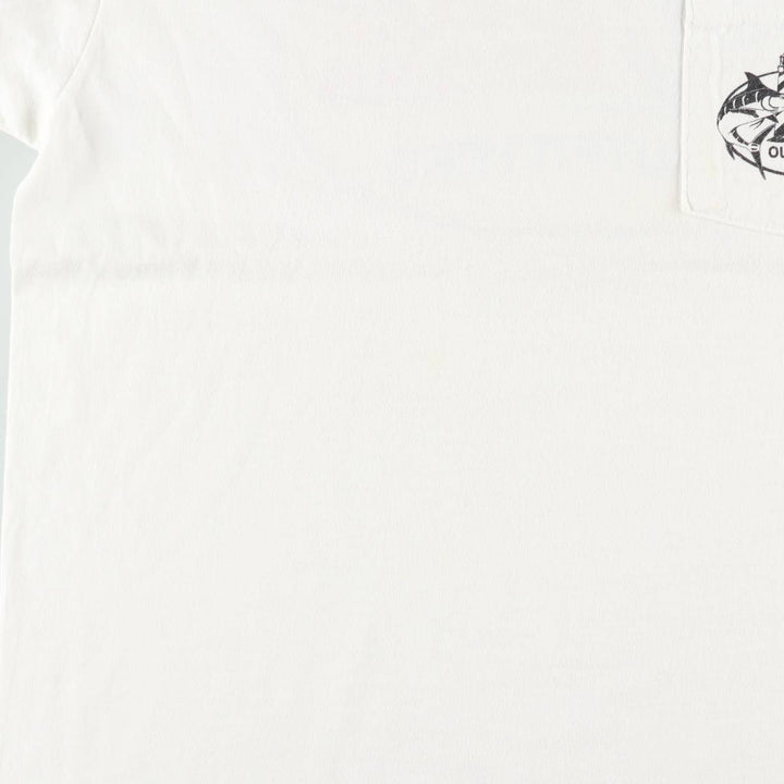 90'S Anvil Printed T-shirt, Made in USA, Men's L size, Vintage cotton white type Vintage Second Hand