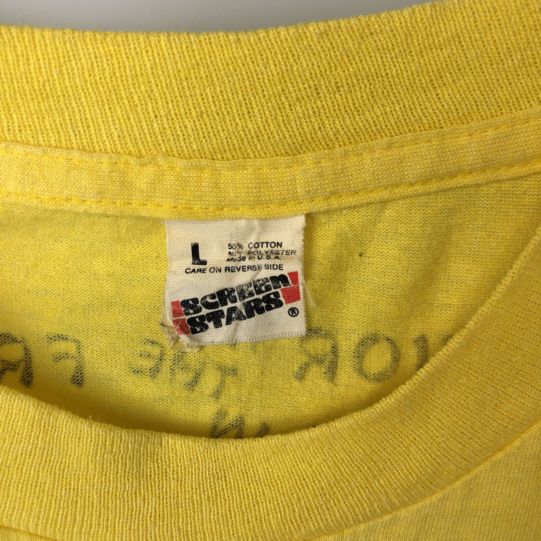80'S Screen Stars Dragon Pattern Print T-Shirt, Made in USA, Men's Size L (approx.), Vintage cotton yellow type Vintage Second Hand
