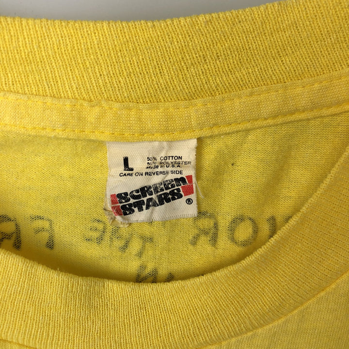 80'S Screen Stars Dragon Pattern Print T-Shirt, Made in USA, Men's Size L (approx.), Vintage cotton yellow type Vintage Second Hand