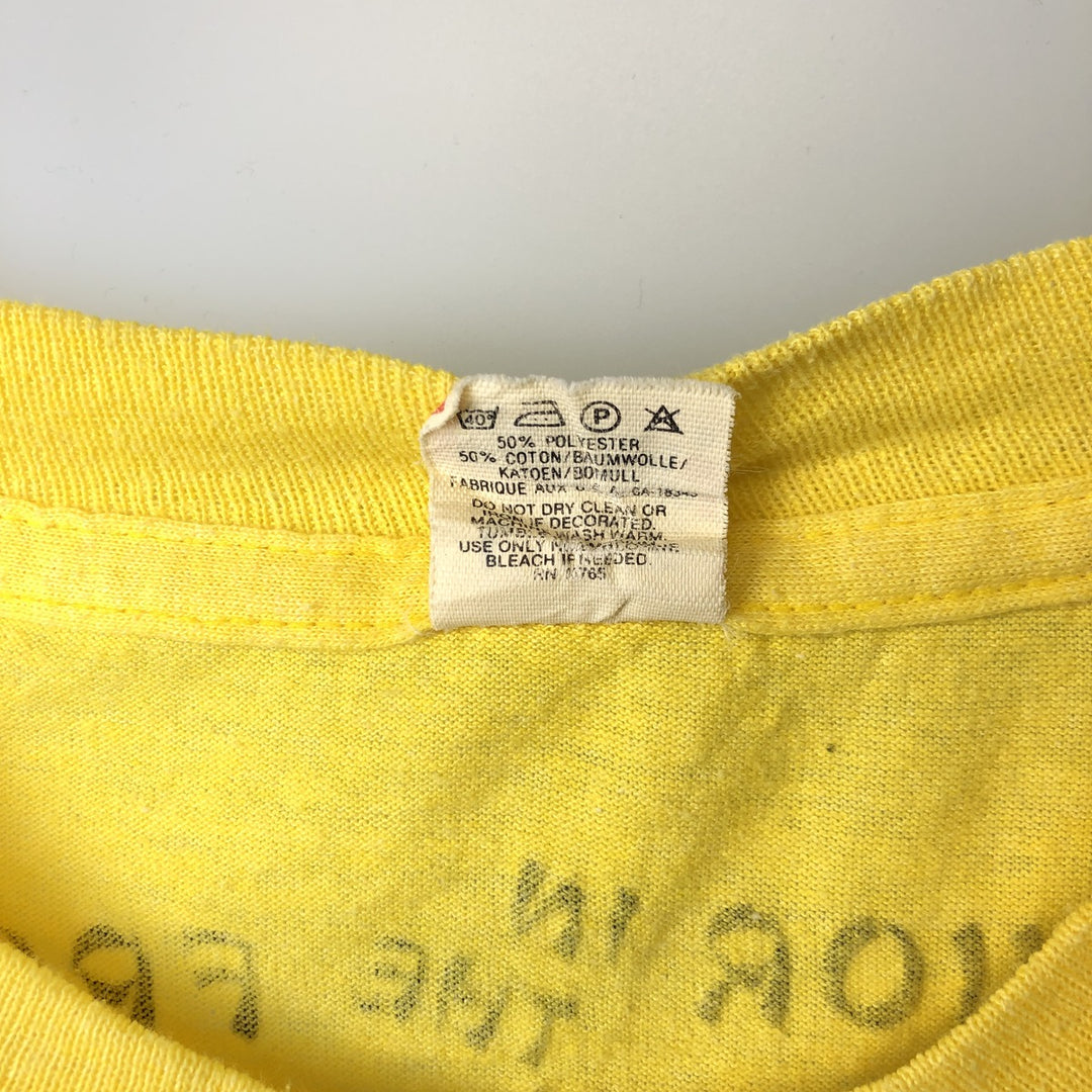 80'S Screen Stars Dragon Pattern Print T-Shirt, Made in USA, Men's Size L (approx.), Vintage cotton yellow type Vintage Second Hand