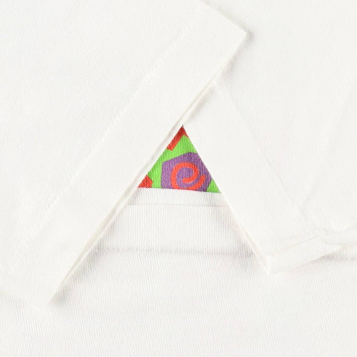 90'S Fruit of the Loom printed T-shirt, made in the USA, men's XL size, vintage cotton white type Vintage Second Hand