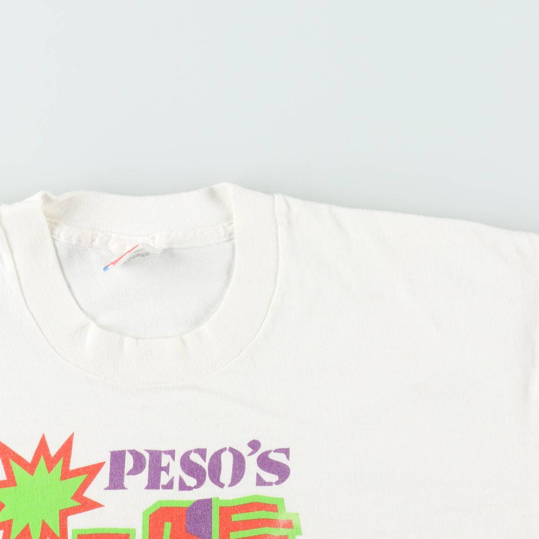 90'S Fruit of the Loom printed T-shirt, made in the USA, men's XL size, vintage cotton white type Vintage Second Hand