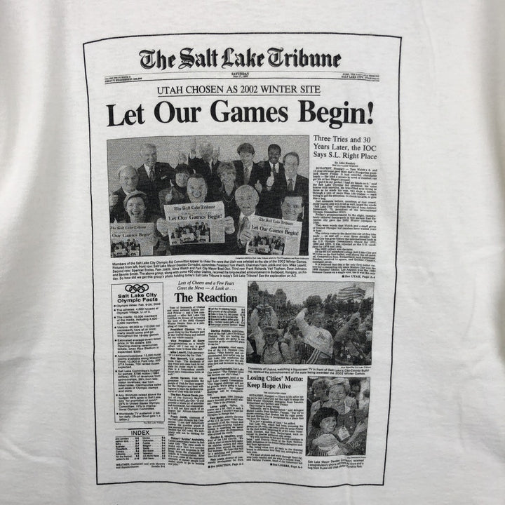 90'S ONEITA Print T-Shirt, Made in USA, X LARGE cotton white type Vintage Second Hand