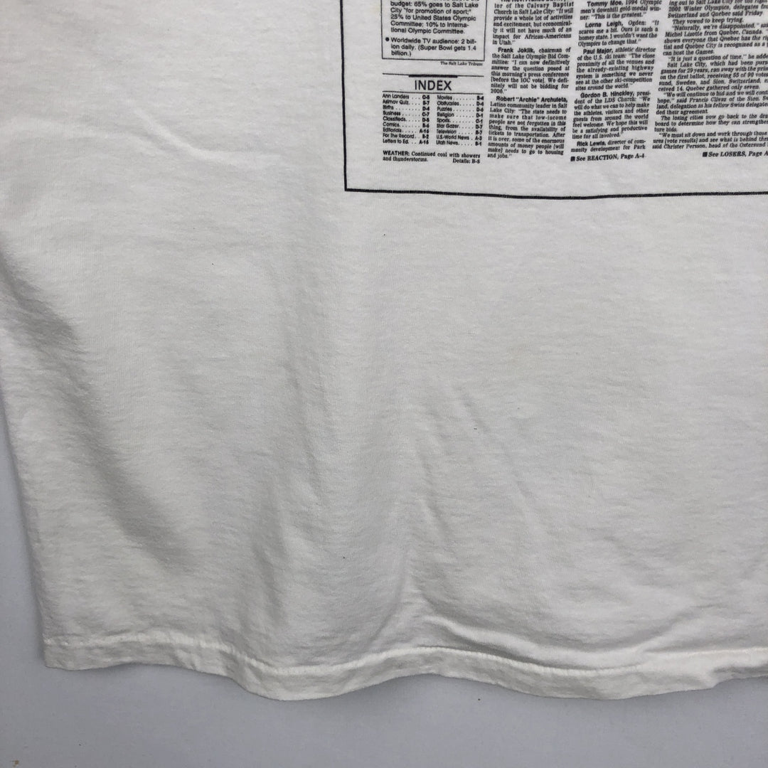 90'S ONEITA Print T-Shirt, Made in USA, X LARGE cotton white type Vintage Second Hand