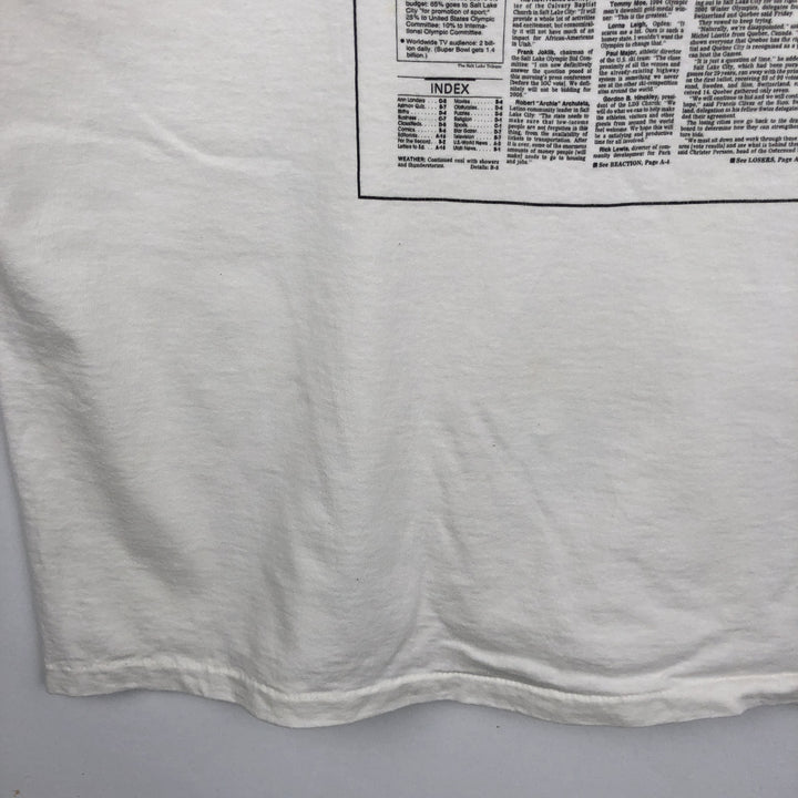90'S ONEITA Print T-Shirt, Made in USA, X LARGE cotton white type Vintage Second Hand