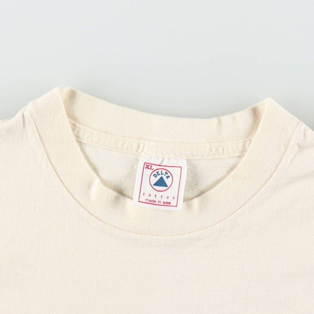 Vintage 90'S Delta DELTA Printed T-shirt, Made in USA, Men's XL cotton unbleached Vintage Second Hand