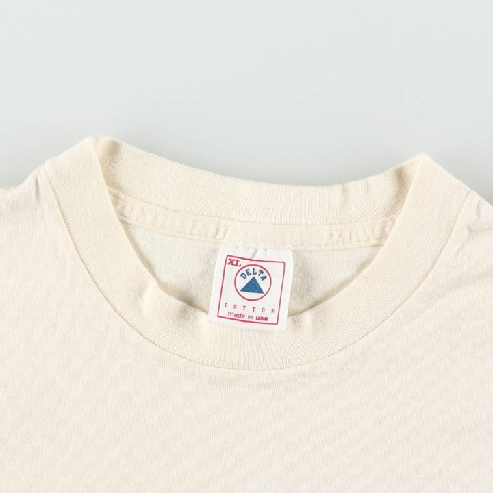 Vintage 90'S Delta DELTA Printed T-shirt, Made in USA, Men's XL cotton unbleached Vintage Second Hand