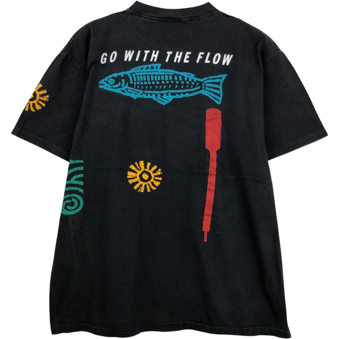 90'S ONEITA HOLIDAY RIVER EXPEDITIONS Advertising T-Shirt, Made in USA, Men's XL equivalent, Vintage cotton black type Vintage Second Hand