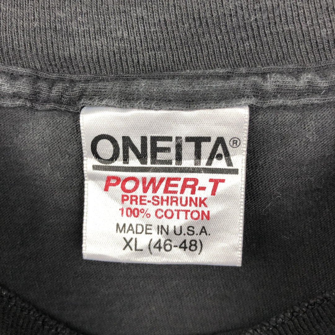 90'S ONEITA HOLIDAY RIVER EXPEDITIONS Advertising T-Shirt, Made in USA, Men's XL equivalent, Vintage cotton black type Vintage Second Hand