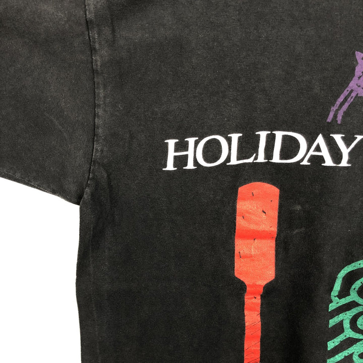 90'S ONEITA HOLIDAY RIVER EXPEDITIONS Advertising T-Shirt, Made in USA, Men's XL equivalent, Vintage cotton black type Vintage Second Hand