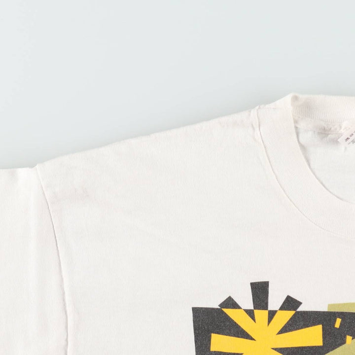 90'S Fruit of the Loom printed T-shirt, made in the USA, men's XL size, vintage cotton white type Vintage Second Hand