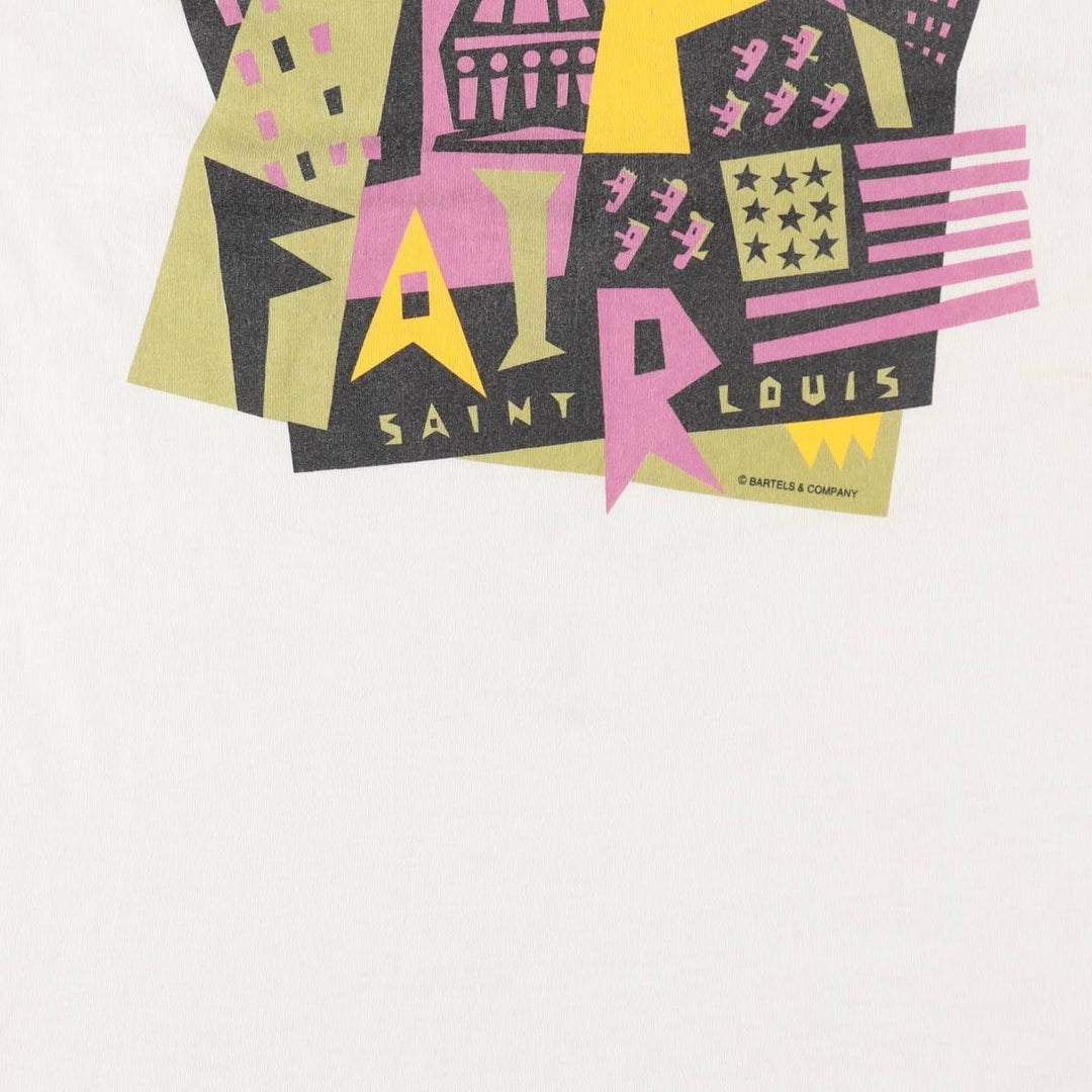 90'S Fruit of the Loom printed T-shirt, made in the USA, men's XL size, vintage cotton white type Vintage Second Hand