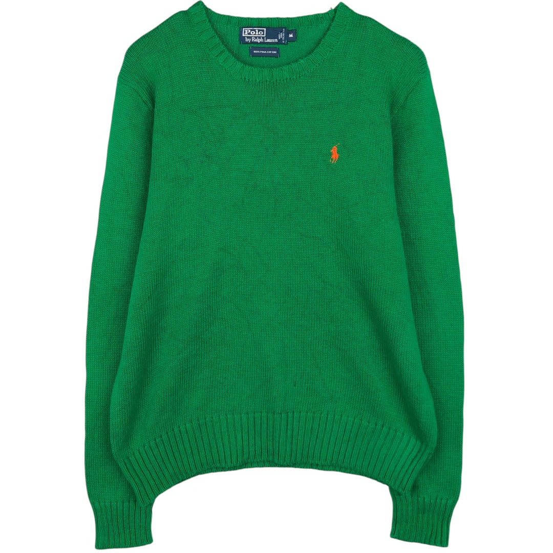Ralph Lauren POLO by Ralph Lauren Pima cotton knit sweater, men's size M Pima Cotton green type Vintage Second Hand