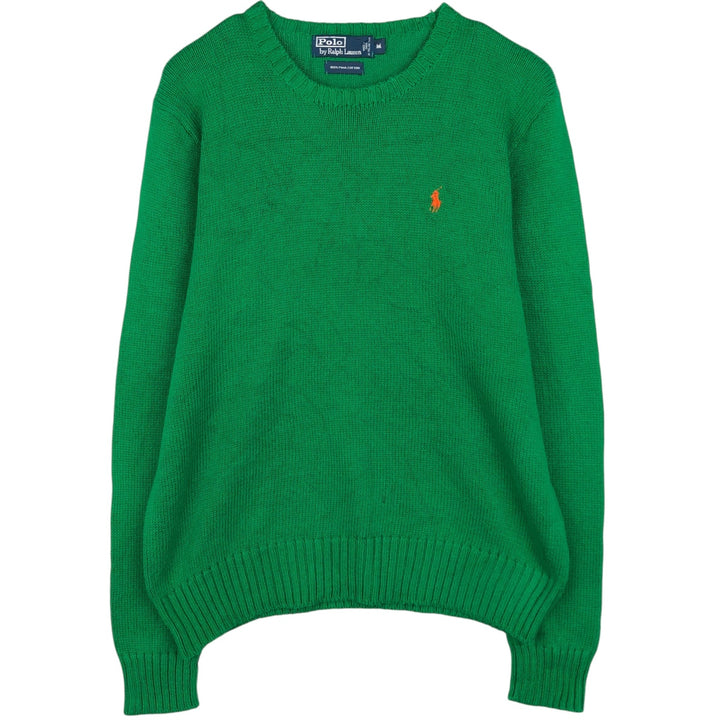 Ralph Lauren POLO by Ralph Lauren Pima cotton knit sweater, men's size M Pima Cotton green type Vintage Second Hand