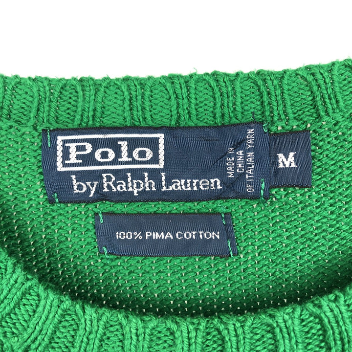 Ralph Lauren POLO by Ralph Lauren Pima cotton knit sweater, men's size M Pima Cotton green type Vintage Second Hand