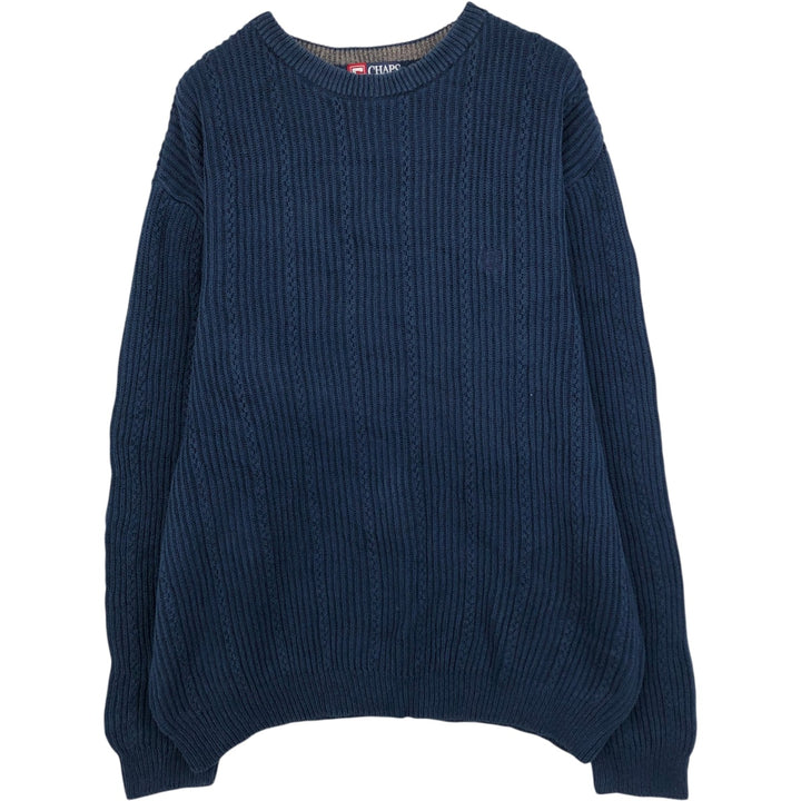 Ralph Lauren CHAPS cotton knit sweater, men's size XL cotton navy blue type Vintage Second Hand