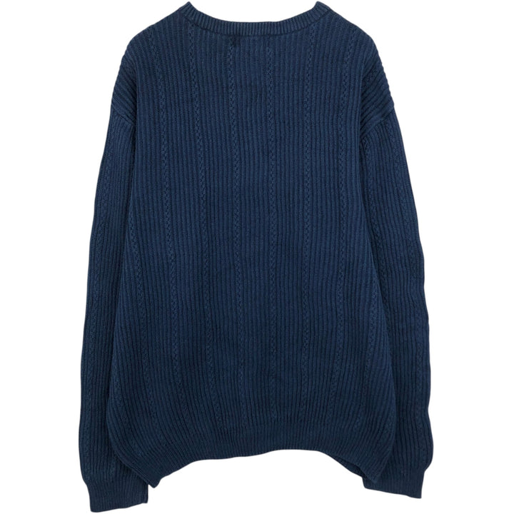Ralph Lauren CHAPS cotton knit sweater, men's size XL cotton navy blue type Vintage Second Hand