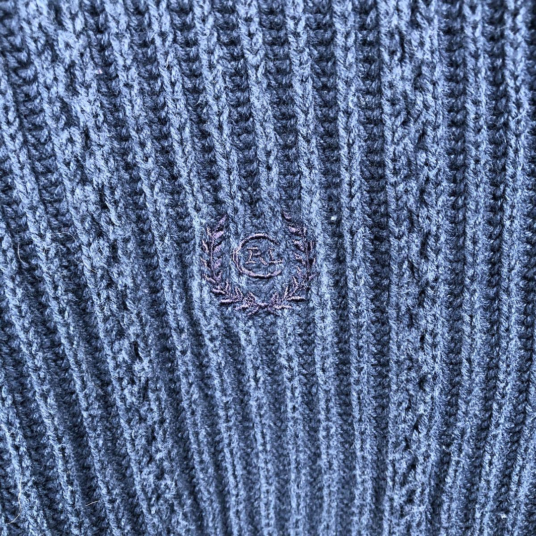 Ralph Lauren CHAPS cotton knit sweater, men's size XL cotton navy blue type Vintage Second Hand
