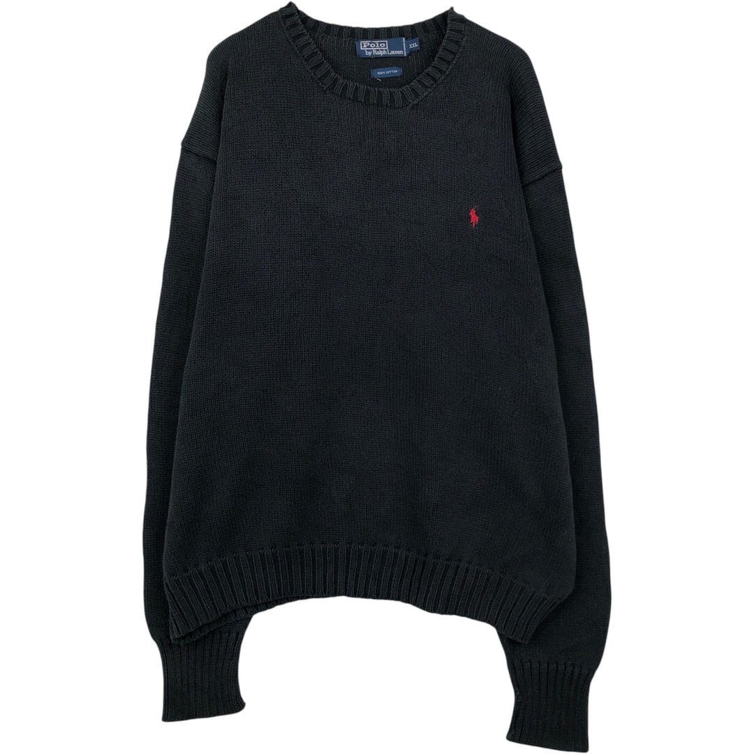 Ralph Lauren POLO by Ralph Lauren Cotton Knit Sweater Men's XXL cotton black type Vintage Second Hand